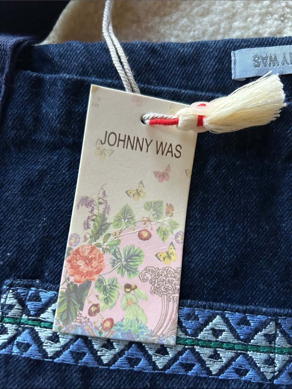 Johnny Was Taymia Embroidered Denim Apron - Picture 5 of 12